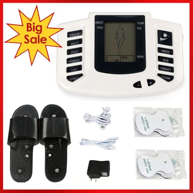 JR309 Russian_English button Electric Stimulator Full Body Relax Muscle Therapy Massager Pulse tens Acupuncture +16 pads + shoes - AliExpress 66